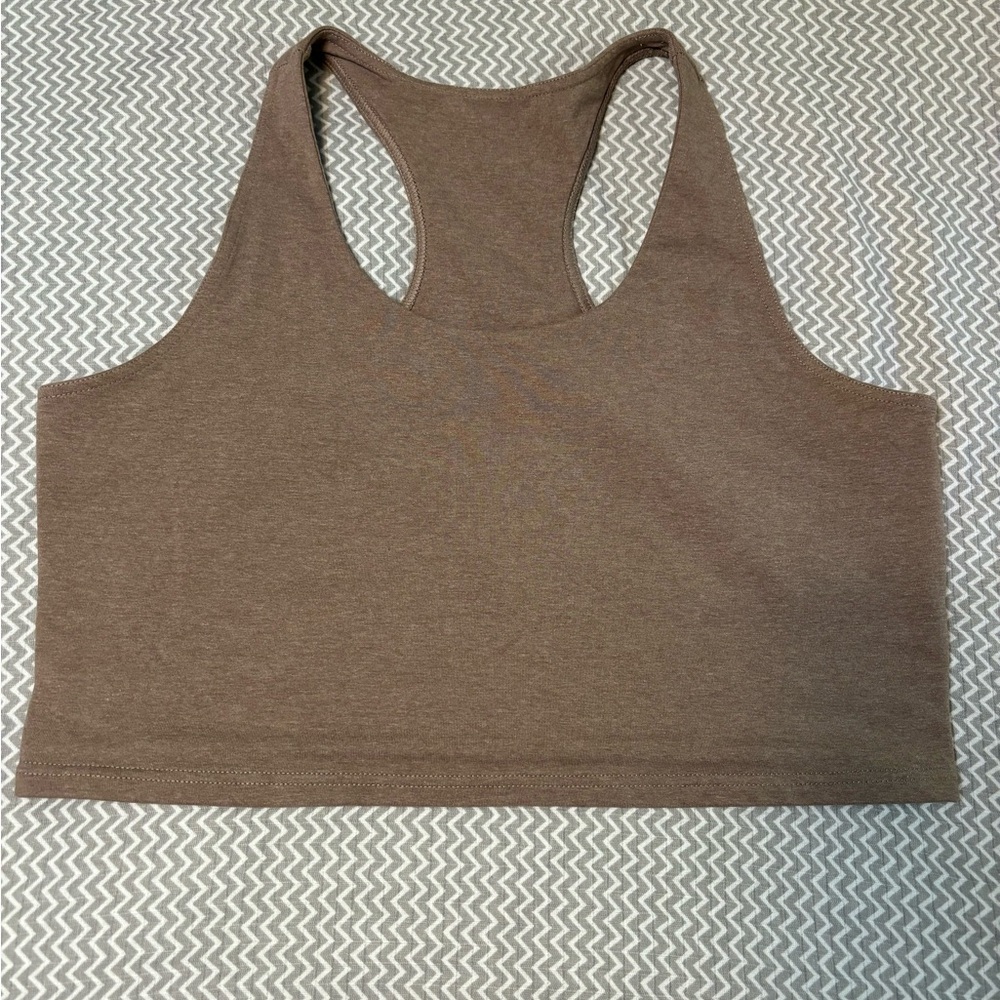 Pact Organic Cropped On the Go Tank Casual Taupe XL